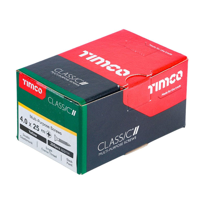 Timco - Classic Screw PZ2 CSK ZYP 4.0 x 25 - box of 200