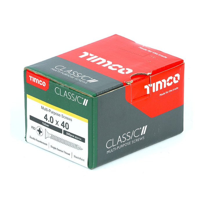 Timco - Classic Screw PZ2 CSK ZYP
4.0 x 40 - box of 200