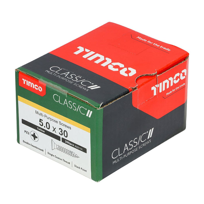 Timco - Classic Screw PZ2 CSK ZYP
5.0 x 30 - box of 200