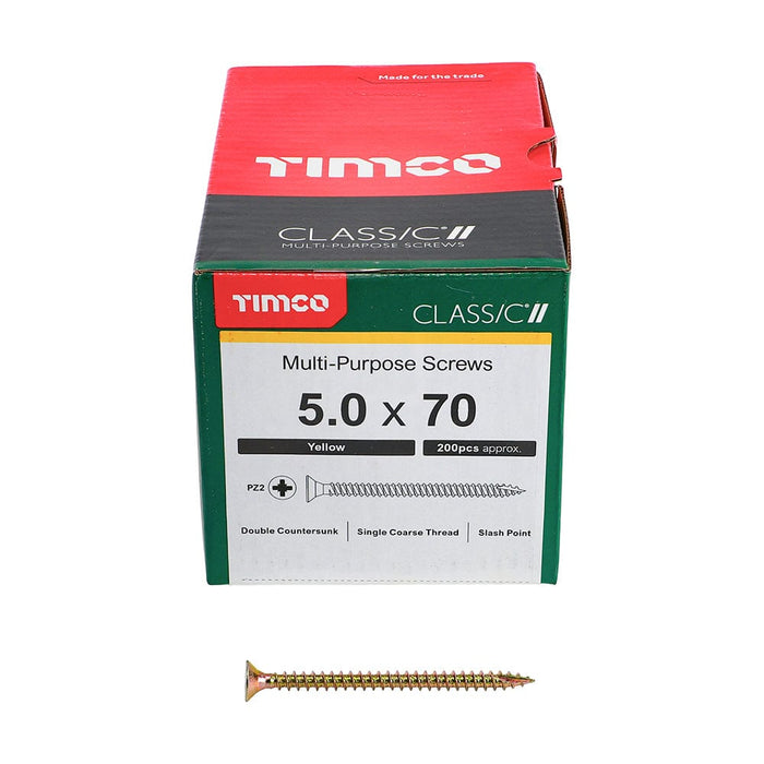 Timco - Classic Screw PZ2 CSK ZYP
5.0 x 70 - box of 200