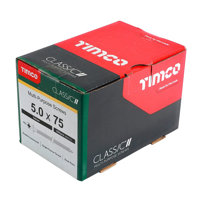 Timco - Classic Screw PZ2 CSK ZYP
5.0 x 75 - box of 200