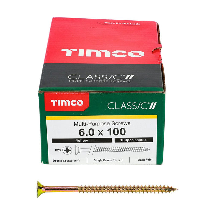 Timco - Classic Screw PZ3 CSK ZYP
6.0 x 100 - box of 100