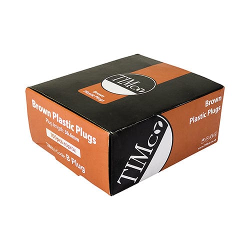 Timco - Plastic Plugs - Brown 36mm - 100 PCS